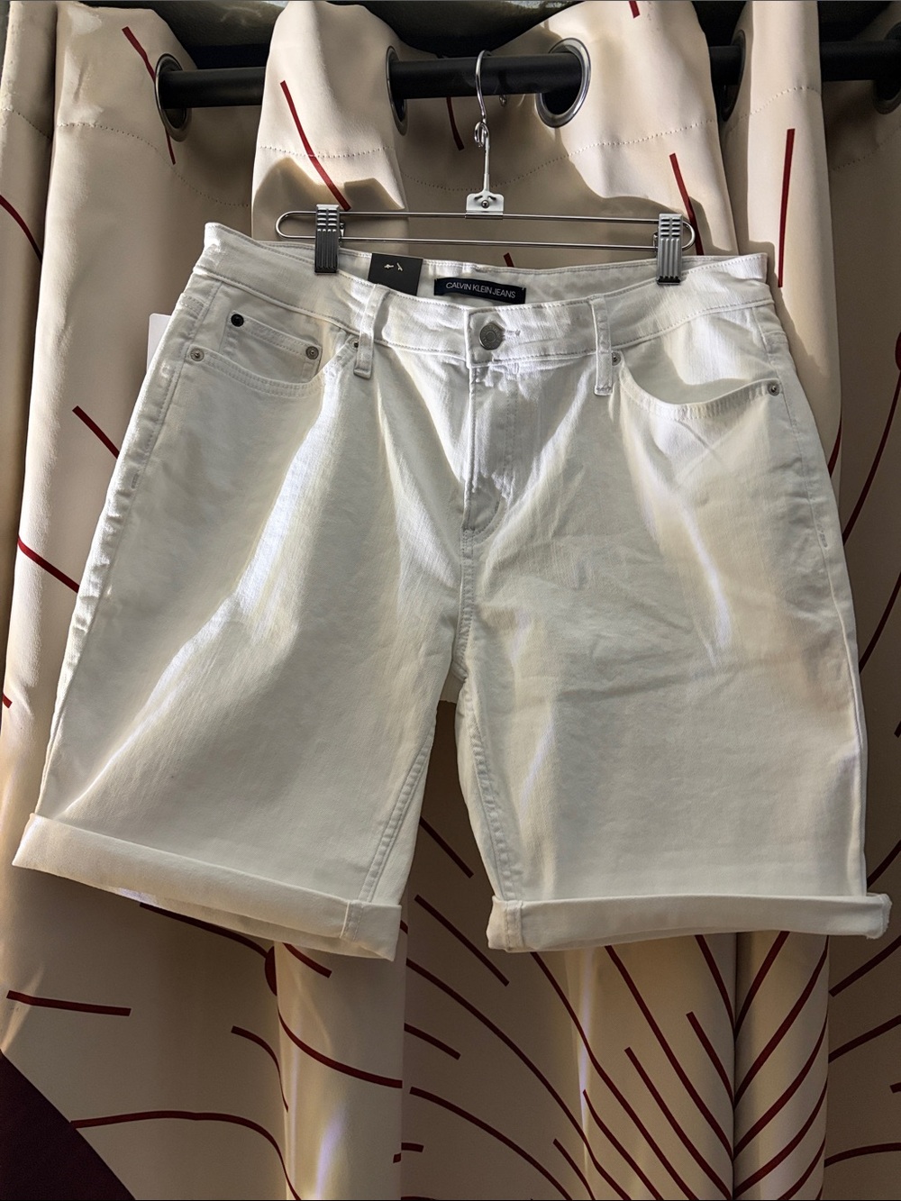 Calvin Klein White Rolled-Hem Women's Denim Shorts